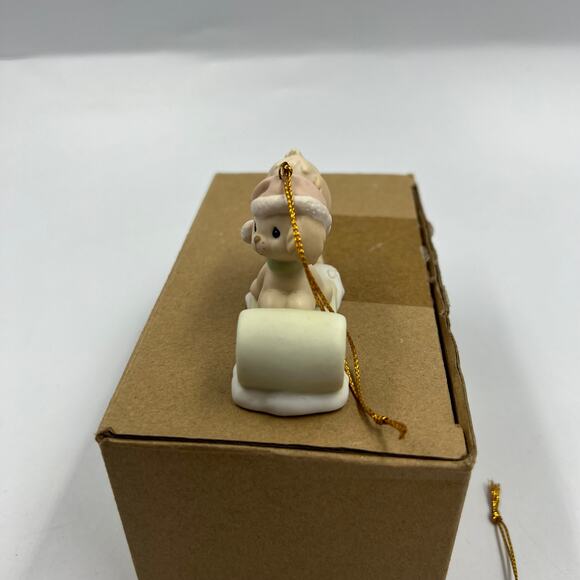 Vintage Precious Moments Enesco 1997 Ornaments Puppy Sled Christmas Angel - Picture 4 of 11